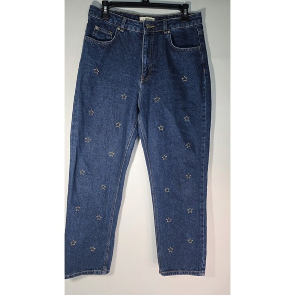 Francesca's Harper Heritage Star Embroidered High Waist Jeans 28 Artsy High Rise